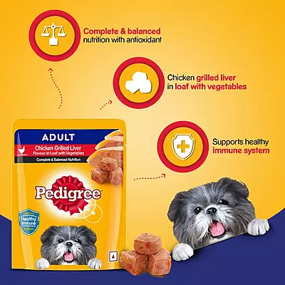 Pedigree Adult Wet Dog Food โ Chicken Grilled Liver in Loaf with Vegetables Pedigree Adult Wet Dog Food โ Chicken Grilled Liver in Loaf with Vegetables