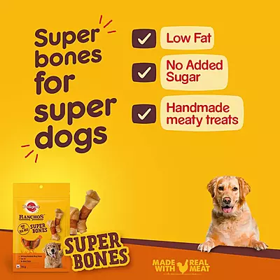 Pedigree RANCHOS Super Bones – Chicken & Milky Flavor (70 g Treats)
