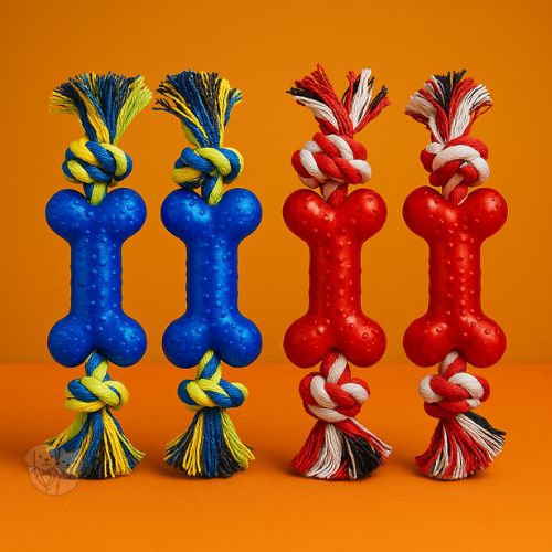 2-Knot Rope Toy with Bone – Chew & Tug Toy for Dogs