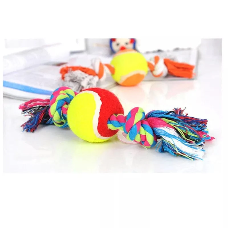 2-Knot Rope Toy with Ball โ Chew & Tug Toy for Dogs and Puppies 2-Knot Rope Toy with Ball โ Chew & Tug Toy for Dogs and Puppies