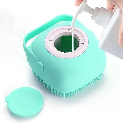 Pet Grooming Bath Massage Brush with Soap and Shampoo Dispenser Pet Grooming Bath Massage Brush with Soap and Shampoo Dispenser