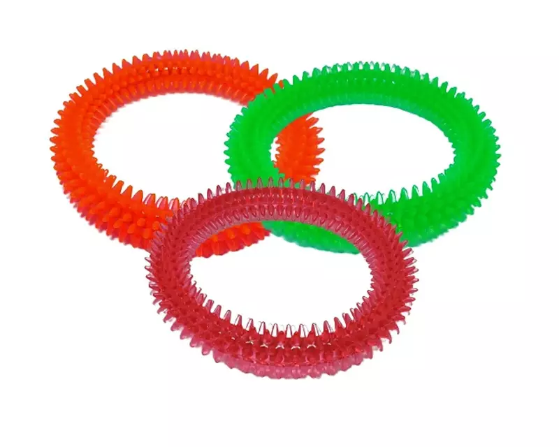 Rubber Teething Spike Ring Chew Toy, 6 inches, Colour May Vary 1PCS Rubber Teething Spike Ring Chew Toy, 6 inches, Colour May Vary 1PCS