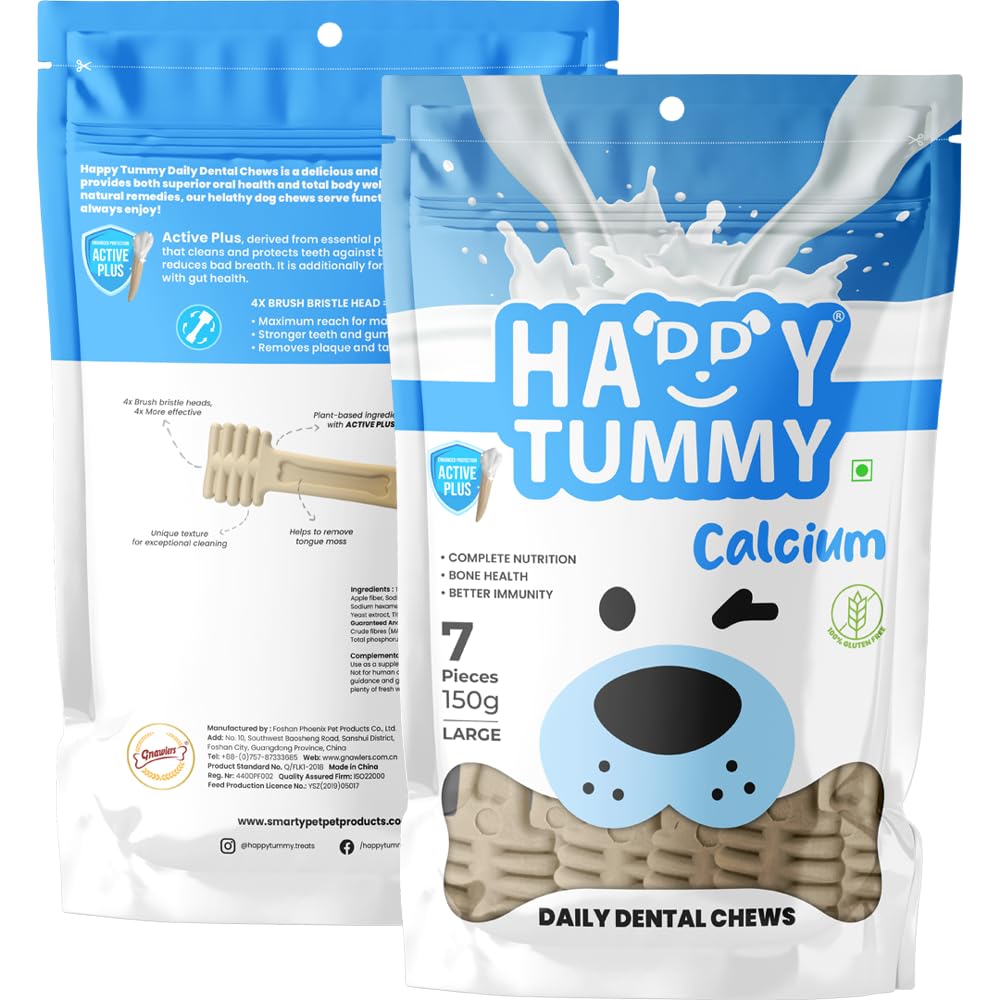 Happy Tummy Large Calcium Bone Treat โ 7 pcs Pack for Medium & Large Dogs Happy Tummy Large Calcium Bone Treat โ 7 pcs Pack for Medium & Large Dogs