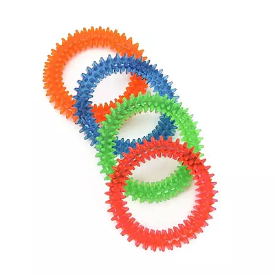 Rubber Teething Spike Ring Chew Toy, 6 inches, Colour May Vary 1PCS Rubber Teething Spike Ring Chew Toy, 6 inches, Colour May Vary 1PCS