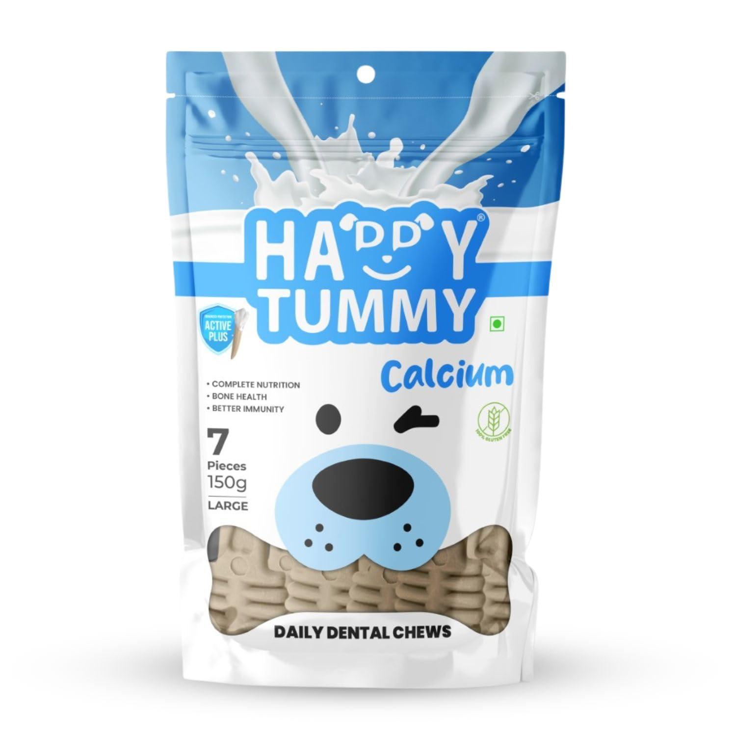 Happy Tummy Large Calcium Bone Treat โ 7 pcs Pack for Medium & Large Dogs Happy Tummy Large Calcium Bone Treat โ 7 pcs Pack for Medium & Large Dogs
