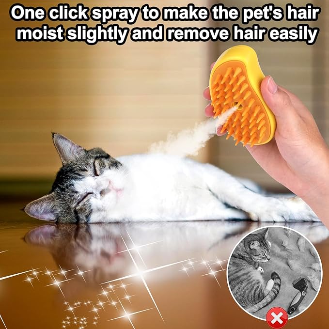 3 In1 Steamy Brush Multifunctional Grooming Tool for Shedding & Massage, Pet Hair Brush 3 In1 Steamy Brush Multifunctional Grooming Tool for Shedding & Massage, Pet Hair Brush