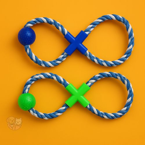 8-Shape Rope Toy with Ball – Chew & Tug Toy for Dogs and Puppies