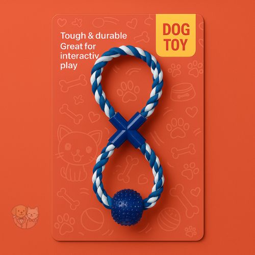 8-Shape Rope Toy with Ball – Chew & Tug Toy for Dogs and Puppies