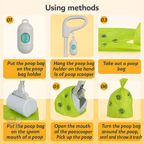 Adjustable Size Poop Scooper | Long Handle Waste Collector for Dogs, Cats & Pets