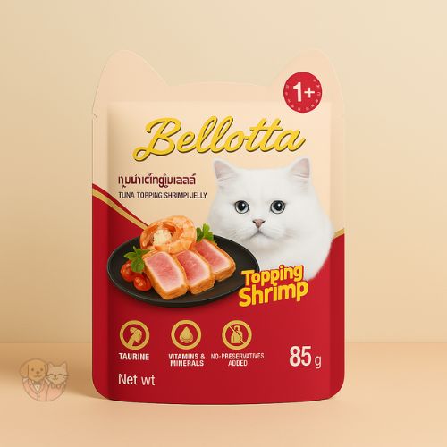 Bellotta Tuna Topping Shrimp in Jelly โ Wet Cat Food Pouch (85g) Bellotta Tuna Topping Shrimp in Jelly โ Wet Cat Food Pouch (85g)
