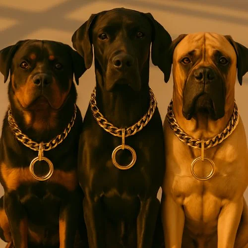 Brass Choke Chain Collar โ Heavy-Duty, Diamond-Cut, Gold Finish for X Large Breed Dogs Brass Choke Chain Collar โ Heavy-Duty, Diamond-Cut, Gold Finish for X Large Breed Dogs