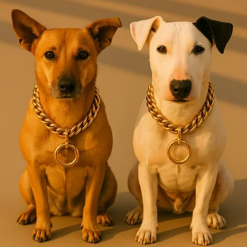 Brass Choke Chain Collar โ Heavy-Duty, Diamond-Cut, Gold Finish for Large Breed Dogs Brass Choke Chain Collar โ Heavy-Duty, Diamond-Cut, Gold Finish for Large Breed Dogs