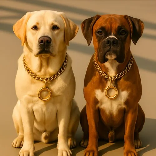 Brass Choke Chain Collar โ Heavy-Duty, Diamond-Cut, Gold Finish for Large Breed Dogs Brass Choke Chain Collar โ Heavy-Duty, Diamond-Cut, Gold Finish for Large Breed Dogs