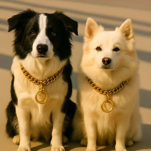 Brass Choke Chain Collar โ Heavy-Duty, Diamond-Cut, Gold Finish for Large Breed Dogs Brass Choke Chain Collar โ Heavy-Duty, Diamond-Cut, Gold Finish for Large Breed Dogs