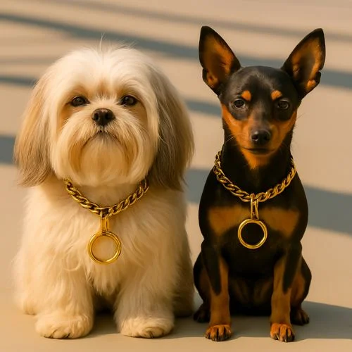Brass Choke Chain Collar โ Heavy-Duty, Diamond-Cut, Gold Finish for Small Breed Dogs Brass Choke Chain Collar โ Heavy-Duty, Diamond-Cut, Gold Finish for Small Breed Dogs