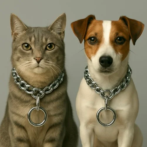 Chrome Plated Training Choke Chain Collar – Dog Neck Collar Belt