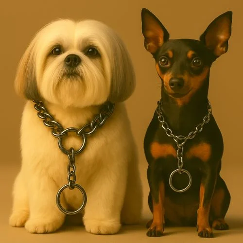 Chrome Plated Training Choke Chain Collar – Dog Neck Collar Belt