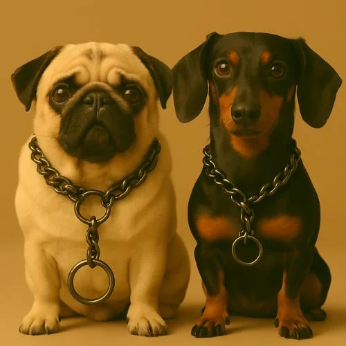 Chrome Plated Training Choke Chain Collar – Dog Neck Collar Belt
