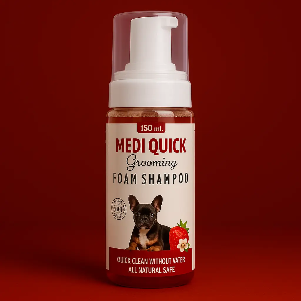 Medi Quick Grooming Foam Shampoo – Strawberry Formula for Instant Clean and Care