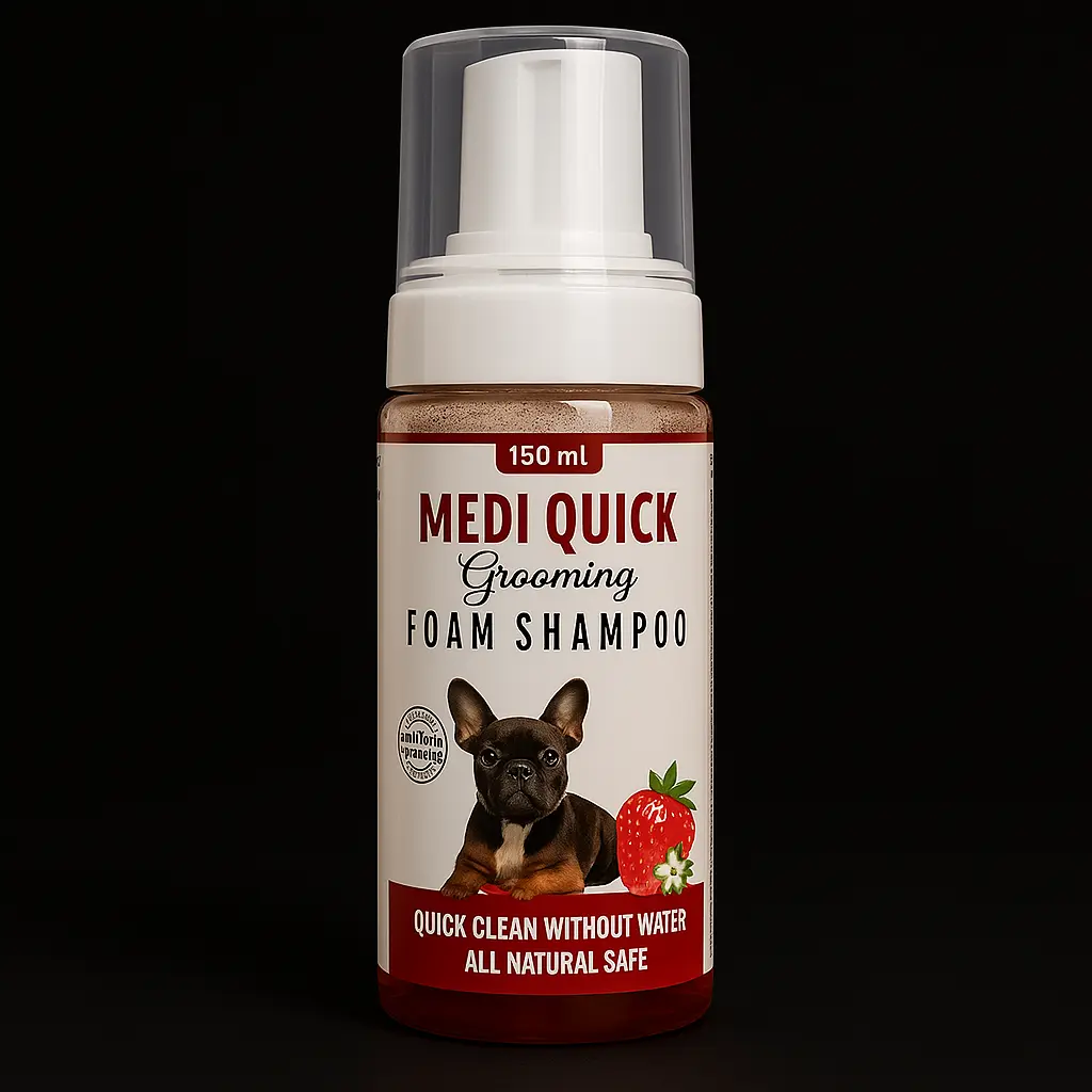 Medi Quick Grooming Foam Shampoo – Strawberry Formula for Instant Clean and Care