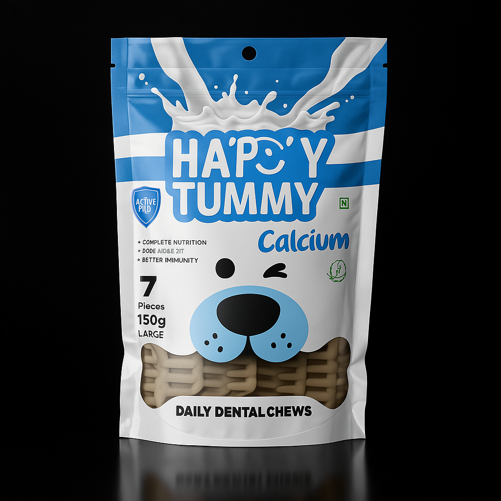 Happy Tummy Large Calcium Bone Treat โ 7 pcs Pack for Medium & Large Dogs Happy Tummy Large Calcium Bone Treat โ 7 pcs Pack for Medium & Large Dogs