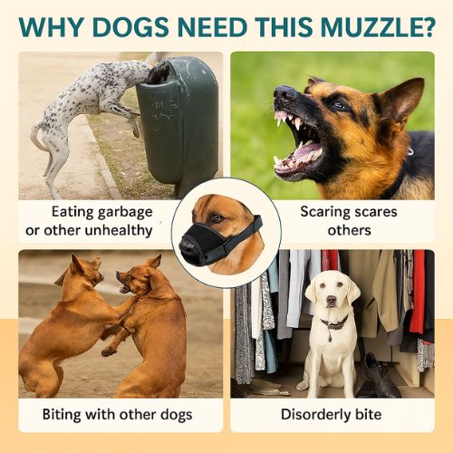 Dog Muzzle for Small, Medium & Large Dogs โ Soft, Breathable & Adjustable Dog Muzzle for Small, Medium & Large Dogs โ Soft, Breathable & Adjustable