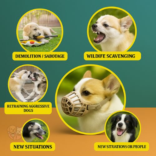 Dogs Mouth Cover Muzzles | Anti-Biting Soft Plastic Dog Muzzle with Adjustable Strap