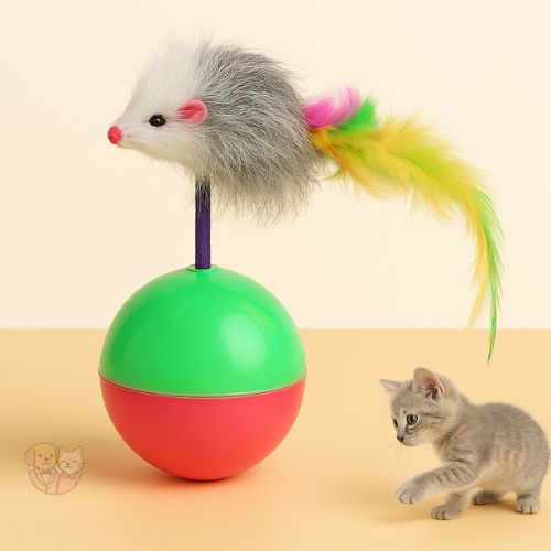 Feather Tumbler Cat Ball Toy โ Interactive Wobble & Feather Fun for Cats and Kittens Feather Tumbler Cat Ball Toy โ Interactive Wobble & Feather Fun for Cats and Kittens