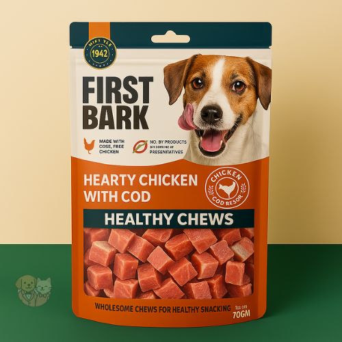First Bark Heart Chicken With COD โ Dog Treat, 70โฏg First Bark Heart Chicken With COD โ Dog Treat, 70โฏg