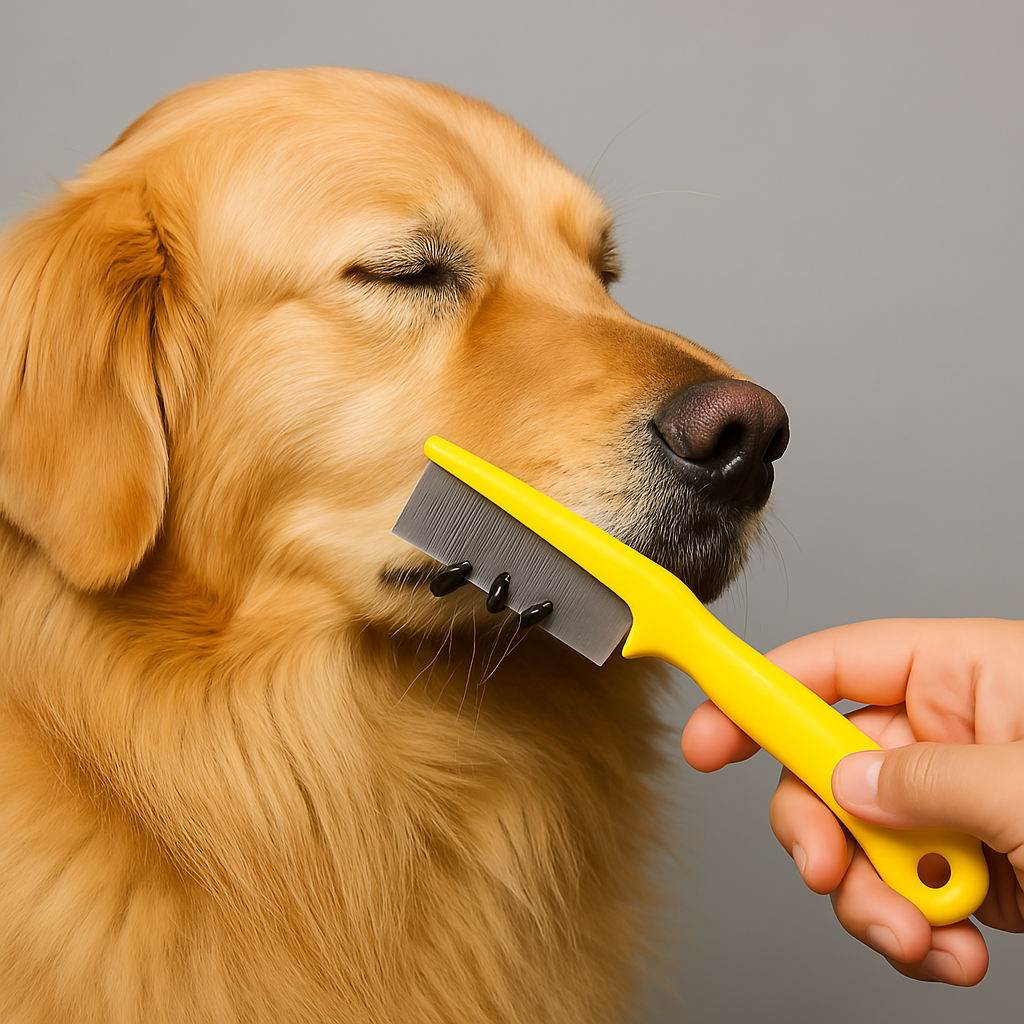 Flea Comb for Dogs, Cats and Puppies with Non-Slip Rubber Grip Handle Flea Comb for Dogs, Cats and Puppies with Non-Slip Rubber Grip Handle