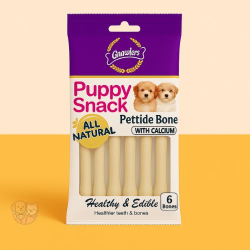 Gnawlers Puppy Snack Pettide Bones โ Calcium-Rich Soft Chew (6 pcs, 40โฏg) Gnawlers Puppy Snack Pettide Bones โ Calcium-Rich Soft Chew (6 pcs, 40โฏg)