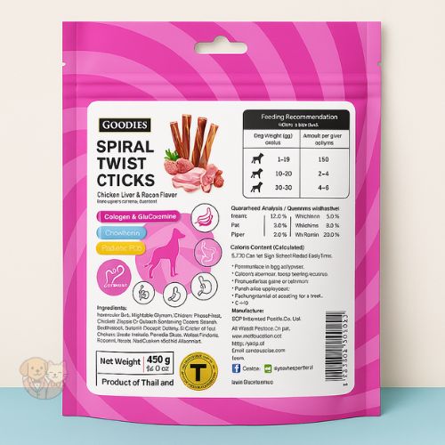 Goodies Chicken Liver & Bacon Spiral Twist Stick โ 450โฏg Dog Treat Goodies Chicken Liver & Bacon Spiral Twist Stick โ 450โฏg Dog Treat
