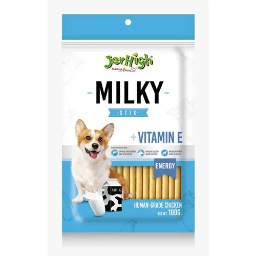 JerHigh Milky Sticks – Real Chicken & Blueberry Dog Treats, 70g