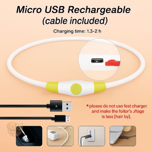LED Dog Collar – Rechargeable, Glow-in-the-Dark Safety Belt