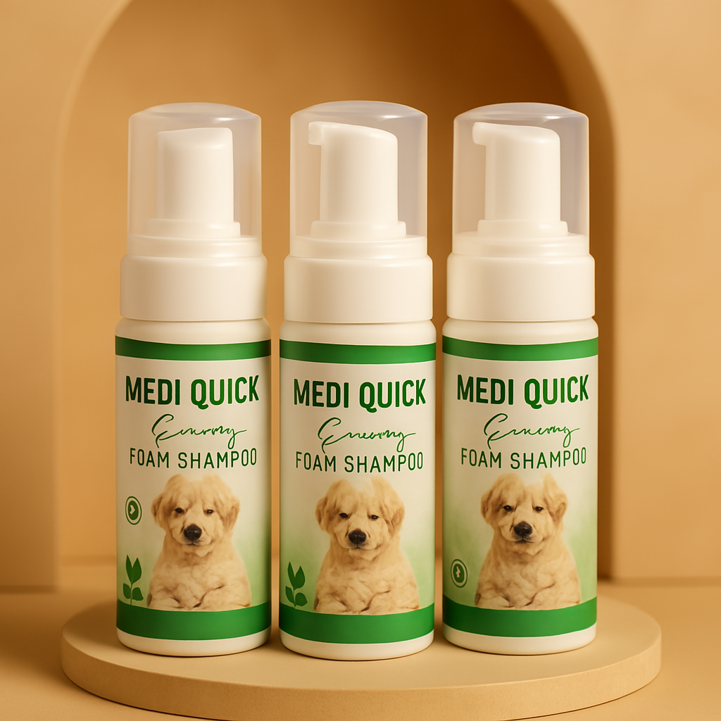 Medi Quick Grooming Foam Shampoo – Neem & Aloe Vera Formula for Instant Clean and Care