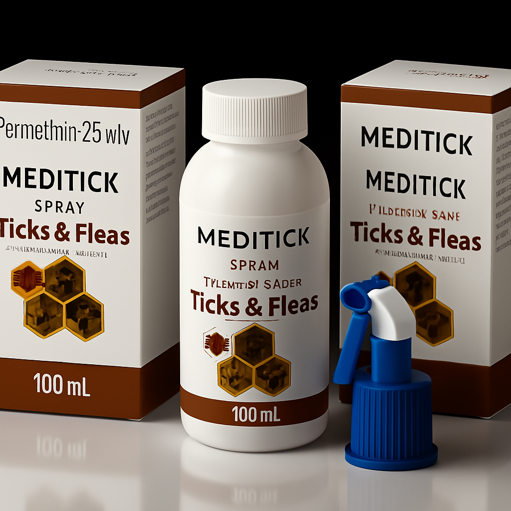 MediTick Spray – Liquid Permethrin 2% Solution for Effective Tick and Flea Control