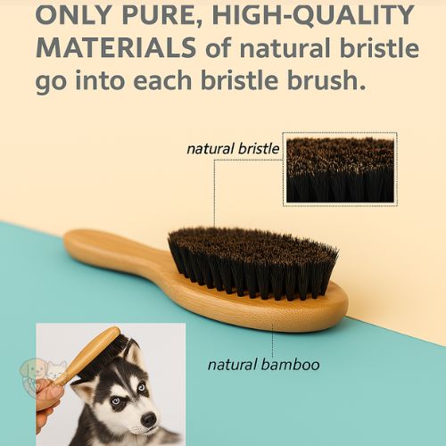 Natural Wood Bristle Brush โ Gentle Grooming for Dogs & Cats Natural Wood Bristle Brush โ Gentle Grooming for Dogs & Cats