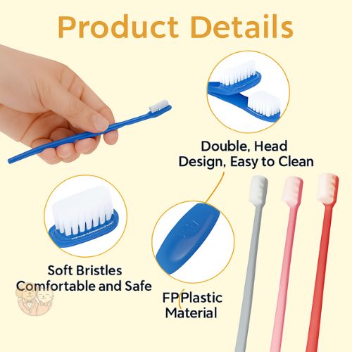 Nunbell Dental Care Kit for Dogs & Puppies – Toothbrush & Mint Toothpaste Set (95g)