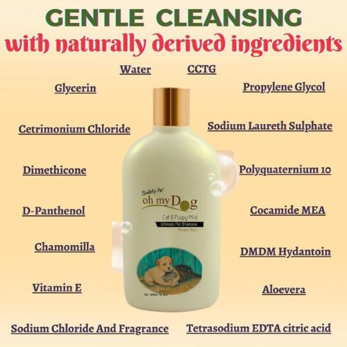 Oh My Dog Mild Shampoo for Cats & Puppies – Gentle, Tear-Free Formula for Sensitive Skin (500ml)