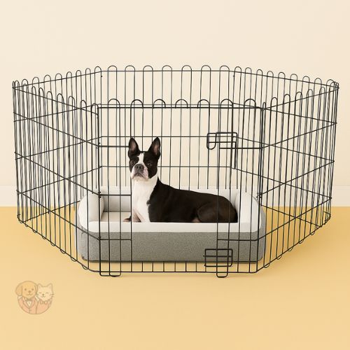 Folding Metal Exercise Play Pen โ Foldable Pet Playpen with Single Door Cage Folding Metal Exercise Play Pen โ Foldable Pet Playpen with Single Door Cage
