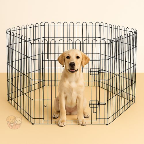 Folding Metal Exercise Play Pen โ Foldable Pet Playpen with Single Door Cage Folding Metal Exercise Play Pen โ Foldable Pet Playpen with Single Door Cage