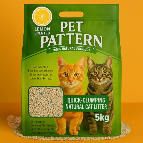 Pet Pattern Cat Litter – Lemon Scented Clumping Litter, 5 Kg