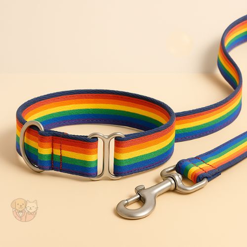 Rainbow Dog Collar & Leash Set โ Small Size, Multicolor for Puppies & Small Breeds Rainbow Dog Collar & Leash Set โ Small Size, Multicolor for Puppies & Small Breeds