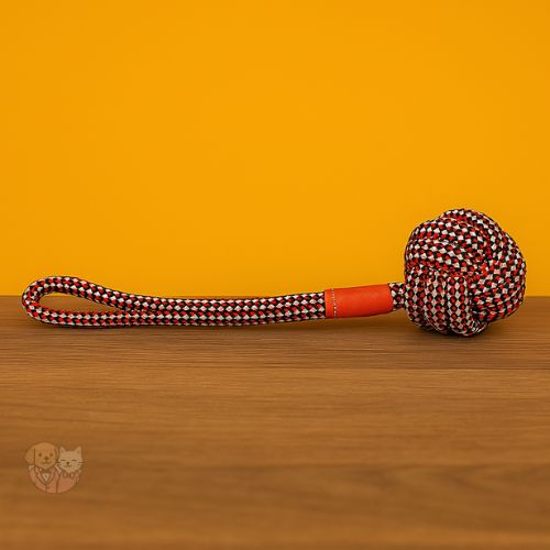 Rope Toy with Small Ball & Handle – Chew & Tug Toy for Puppies and Small Dogs
