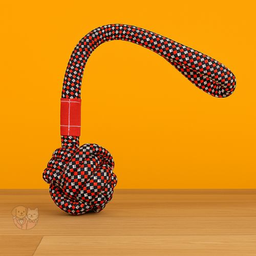 Rope Toy with Small Ball & Handle – Chew & Tug Toy for Puppies and Small Dogs