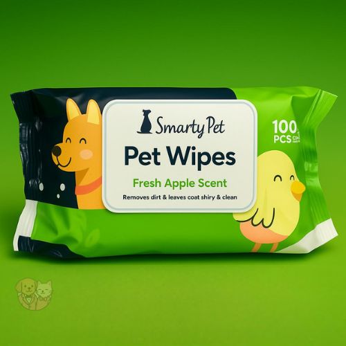 Smarty Pet Wet Wipes – Fresh Apple Scented Grooming Wipes for Dogs, Puppies & Cats (100 pcs)