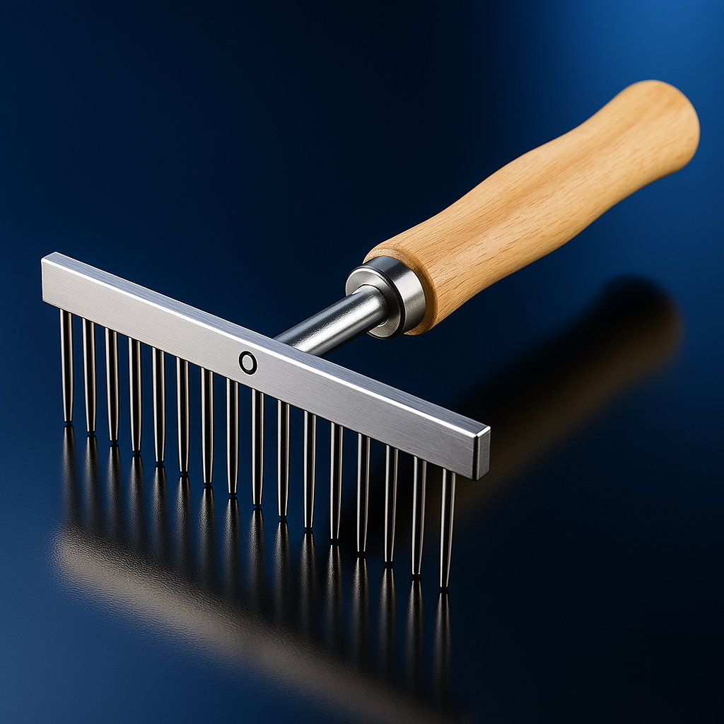 T Shaped Pet Comb Wooden Handle