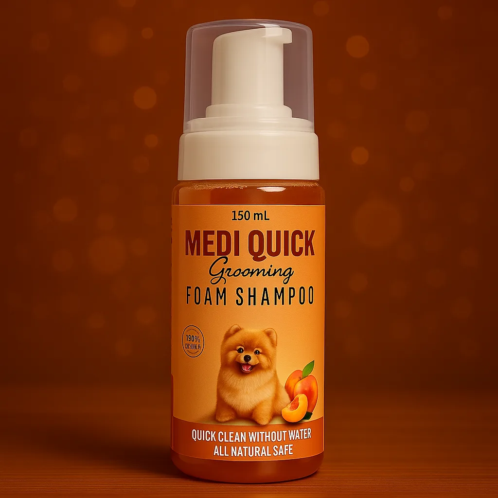 Medi Quick Grooming Foam Shampoo – Peach Formula for Instant Clean and Care