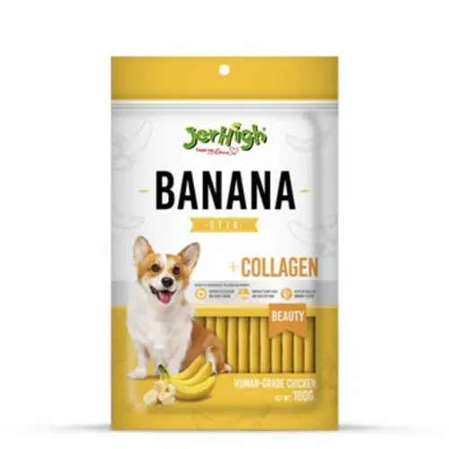 JerHigh Banana Sticks – Real Chicken & Blueberry Dog Treats, 70g