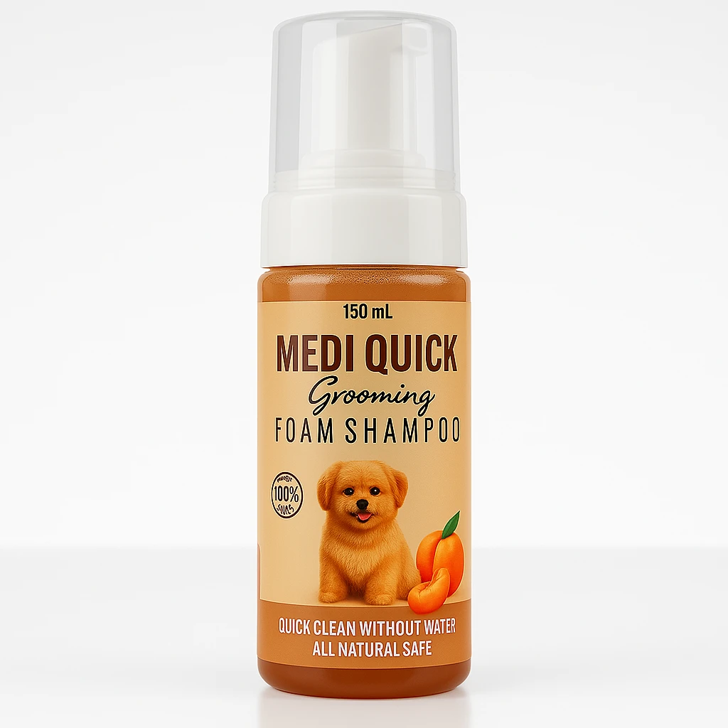 Medi Quick Grooming Foam Shampoo – Peach Formula for Instant Clean and Care